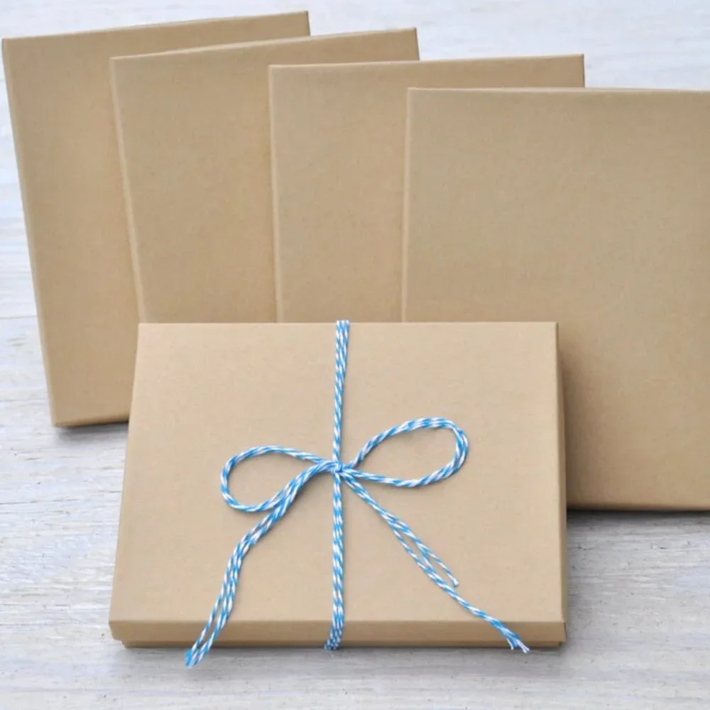 Lot of 20 Cardboard Kraft Boxes, 7 x 5.5, Jewelry Gifts Bulk Large for Necklace - Picture 2 of 2